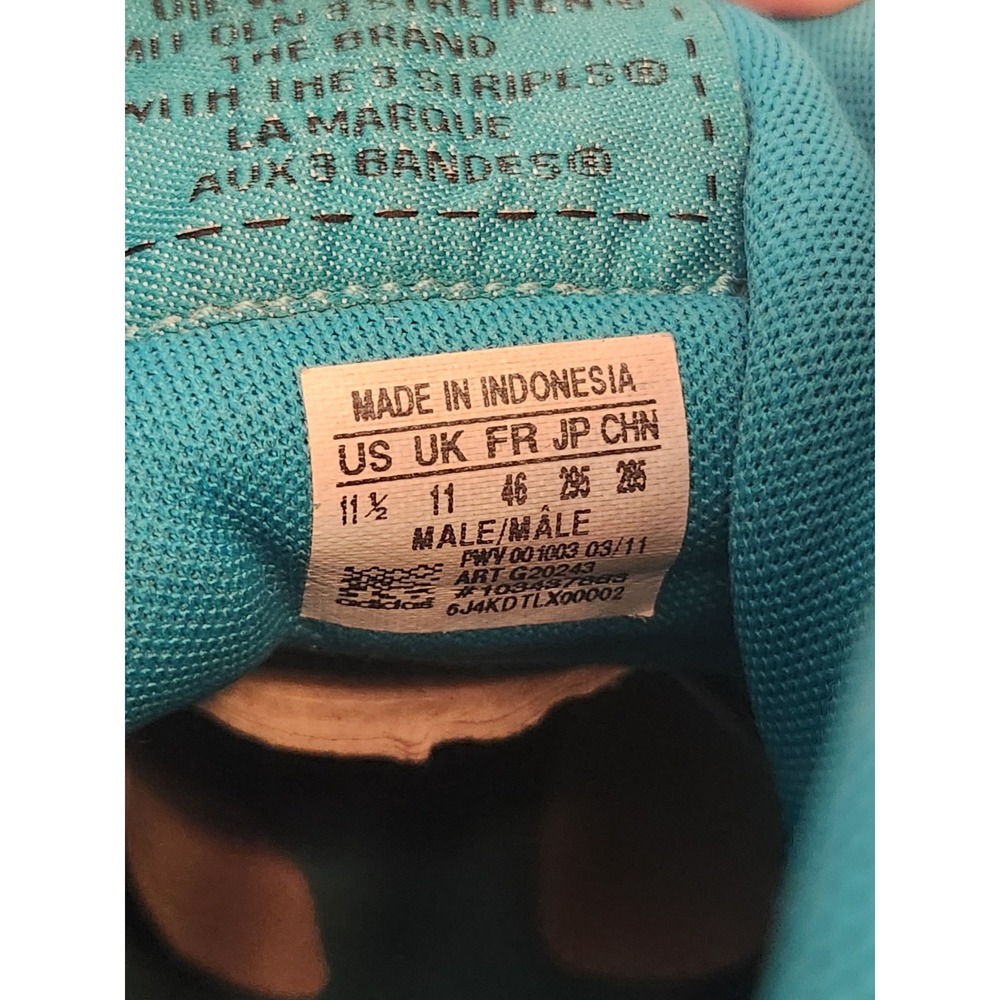 Adidas Originals Instinct Mid Rst Retro Adidas Sneakers Size 11.5 Teal Canvas - Picture 8 of 13